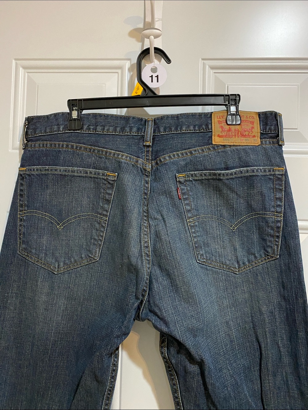 Levi's Men's Straight Jeans 505 36x32 in Dark Blue - Picture 5 of 8